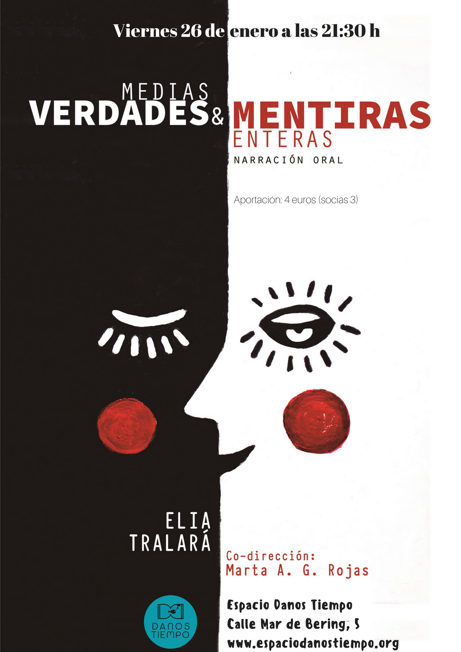 «Medias verdades y mentiras enteras», cuentacuentos para adultos en Danos Tiempo