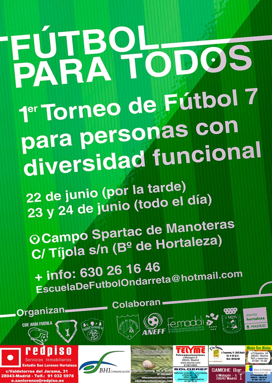 I Torneo Fútbol para Todos en el campo del Spartac de Manoteras