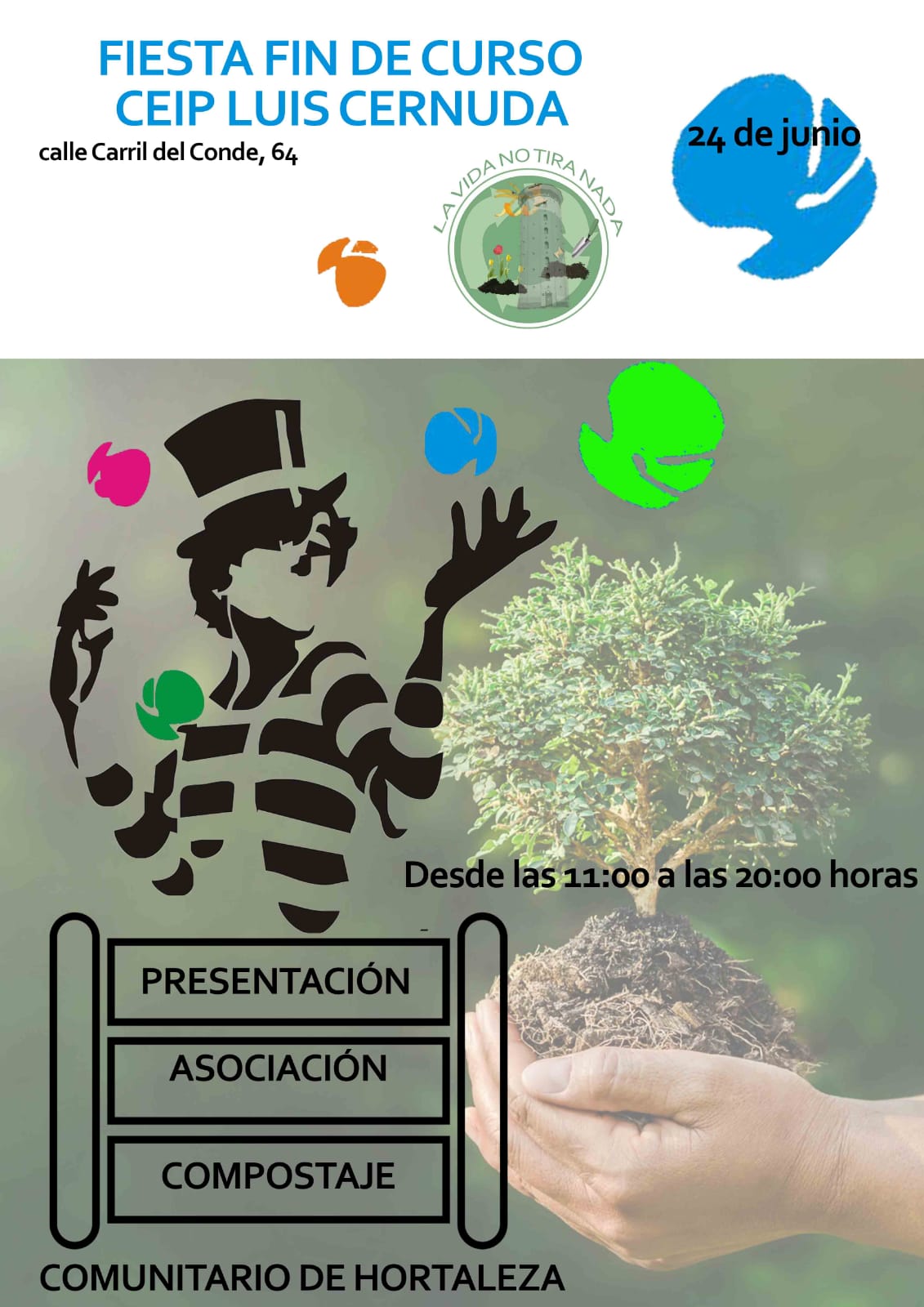 Fiesta Fin de Curso CEIP Luis Cernuda y Presentación de la Asociación Compostaje Comunitario de Hortaleza