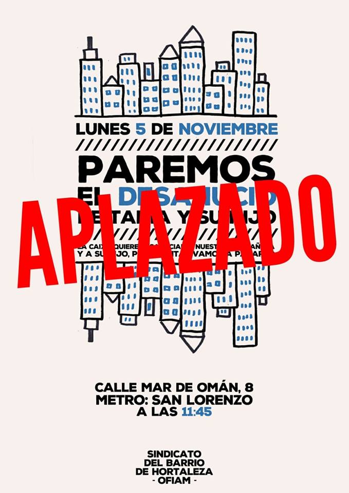 APLAZADO: Paremos el desahucio de Tania y su hijo