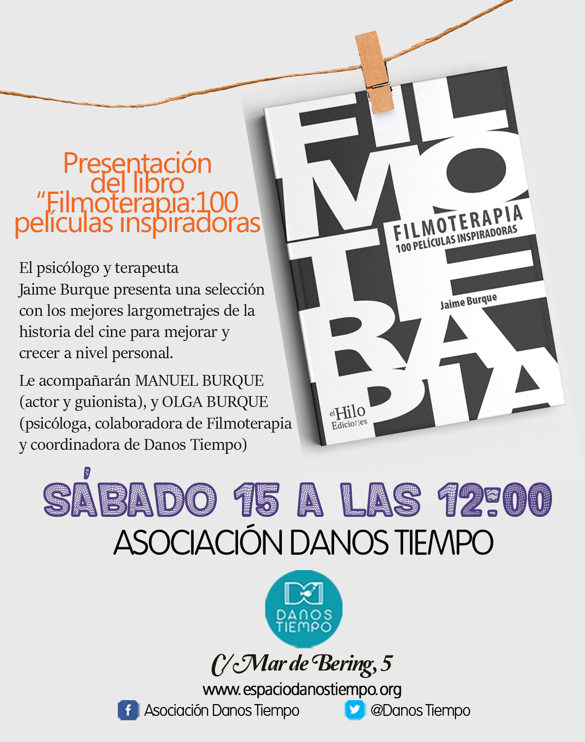 Presentación de ‘Filmoterapia: 100 películas inspiradoras’ en Danos Tiempo