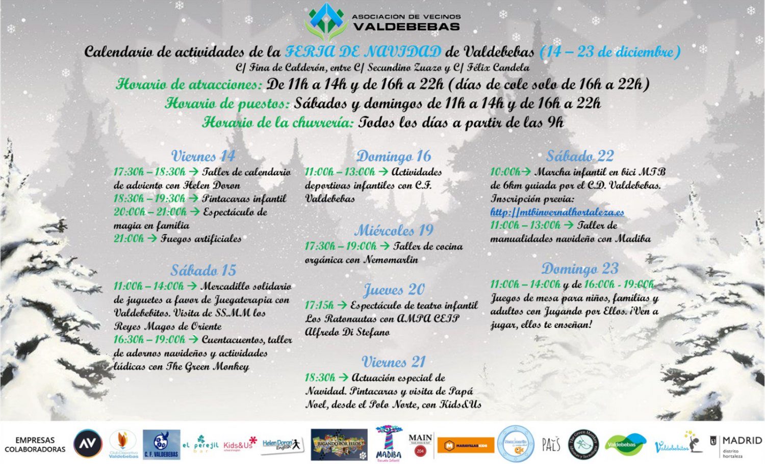 Feria de Navidad 2018 en Valdebebas: Marcha Infantil en Bici y Taller de Manualidades