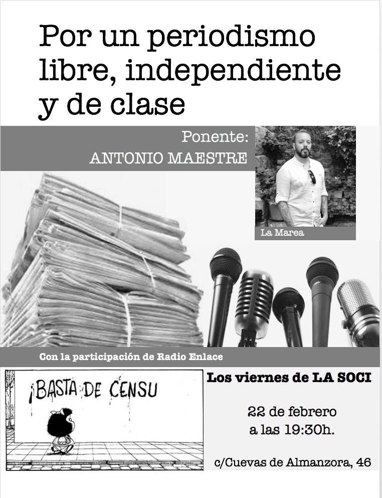 Charla-debate en La Soci de Manoteras: Por un Periodismo Libre, Independiente y de Clase