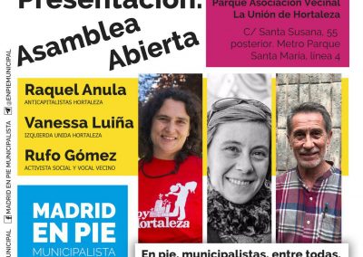 Madrid en Pie presentación Hortaleza