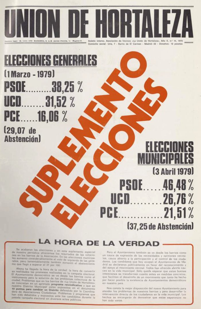 Portada La Unión Hortaleza elecciones