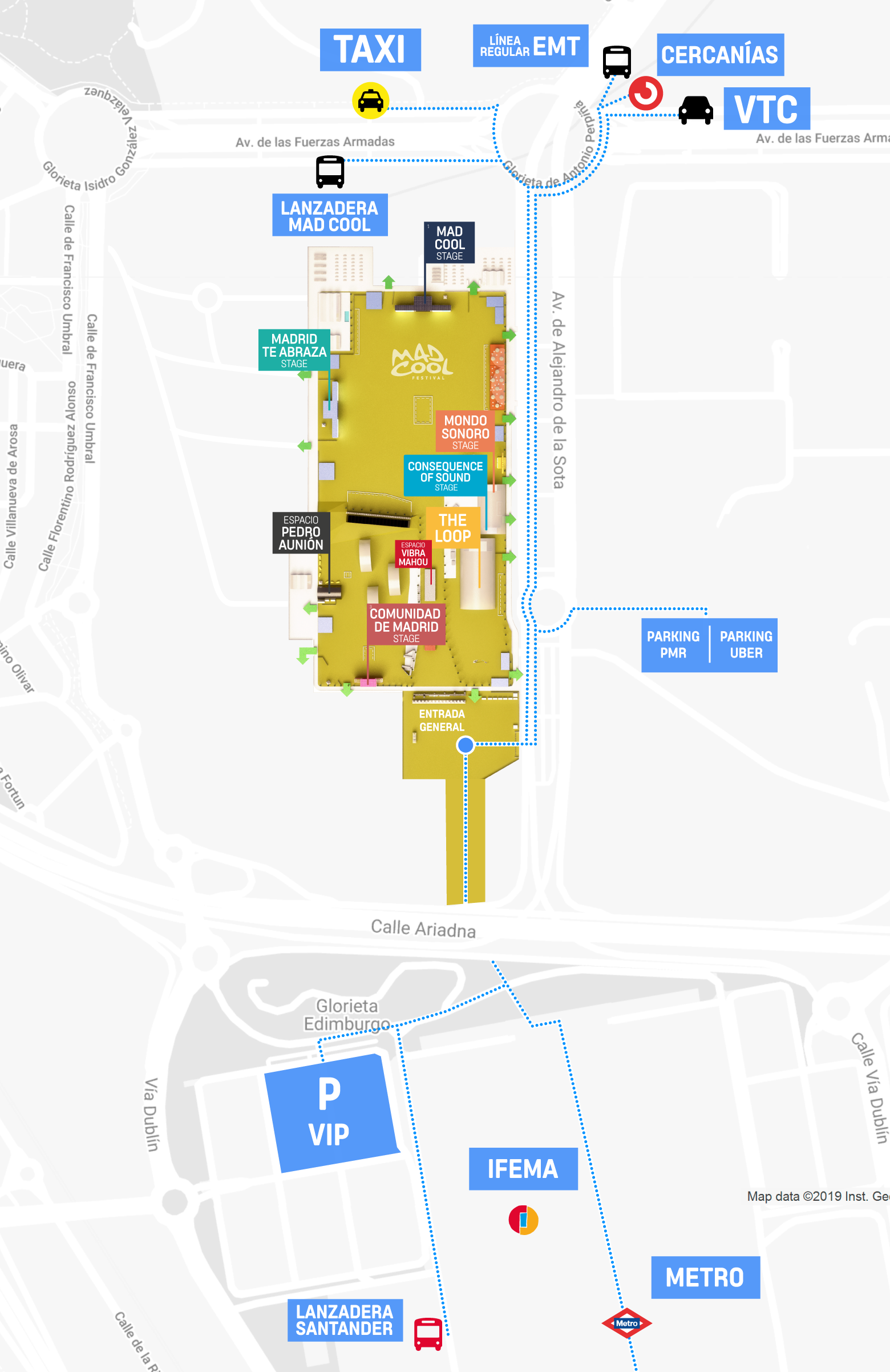 Transporte Mad Cool 2019