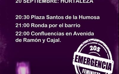 20S: Concentración nocturna ‘Noche Violeta’ en Hortaleza