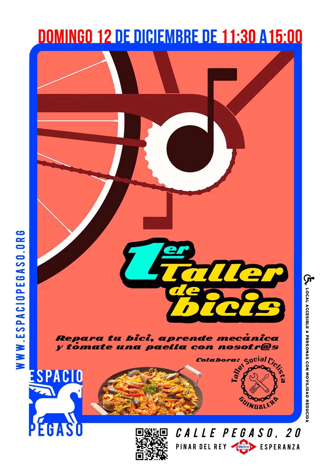 Cartel Taller de bicis Espacio Pegaso