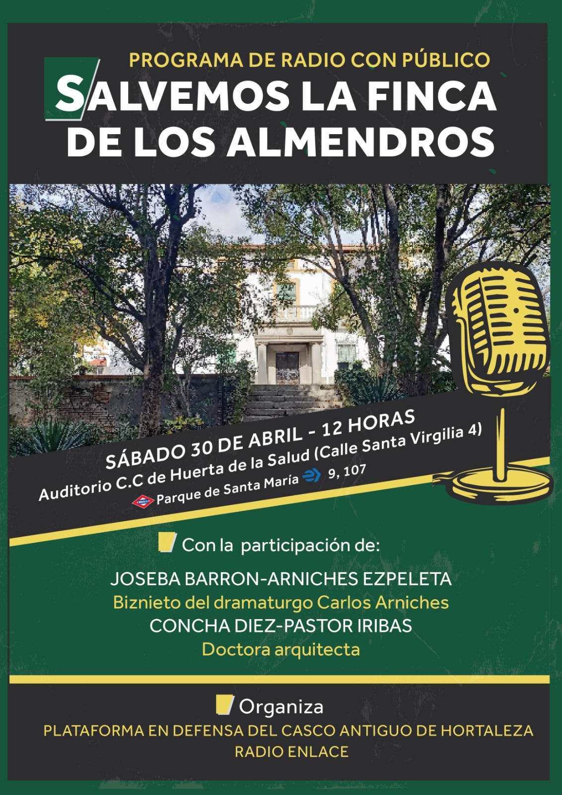 Cartel charla Huerta de la Salud