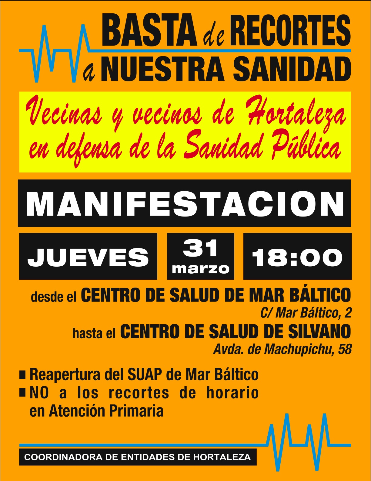 Cartel manifestacion sanidad