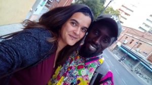 Selfi de Deborah y Gora en Hortaleza.