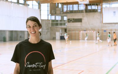 Una hortalina en la liga masculina de fútbol sala