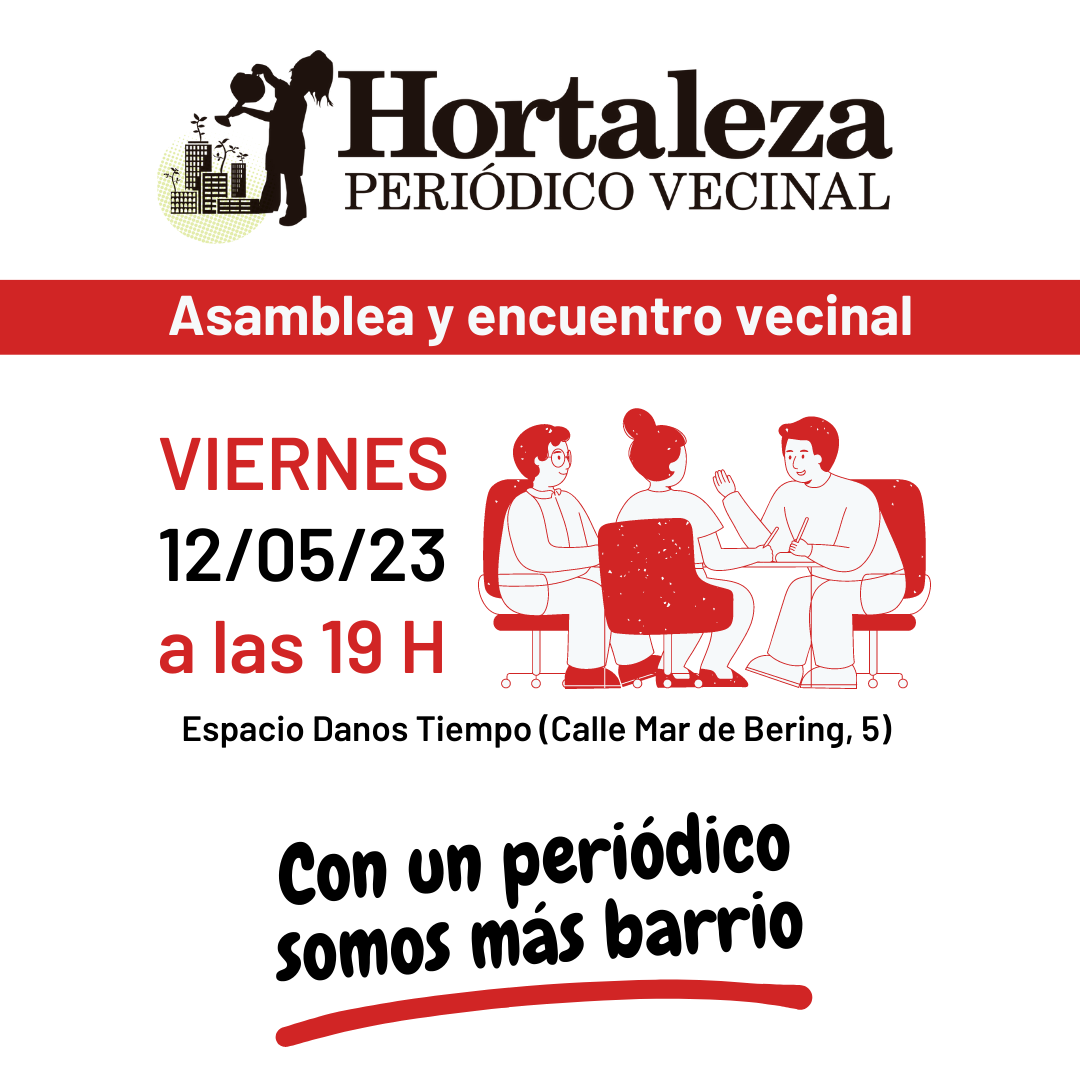 Cartel asamblea Hortaleza Periodico Vecinal