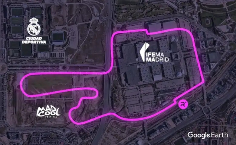 Proyección del circuito de F1 en Ifema según el medio 'Relevo'.