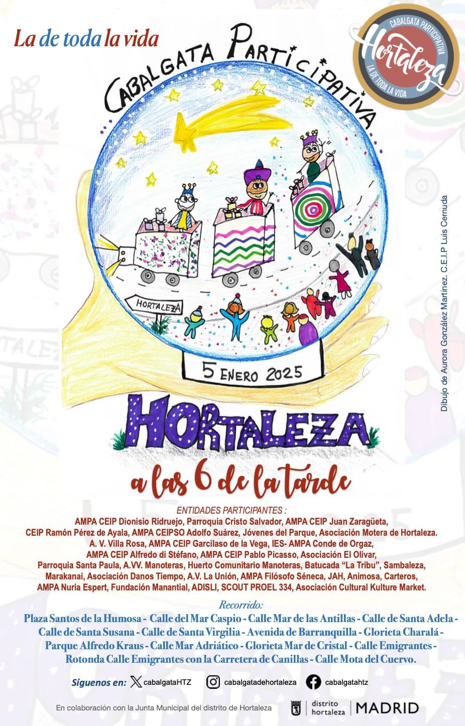 Cartel Cabalgata Participativa de Hortaleza 2025