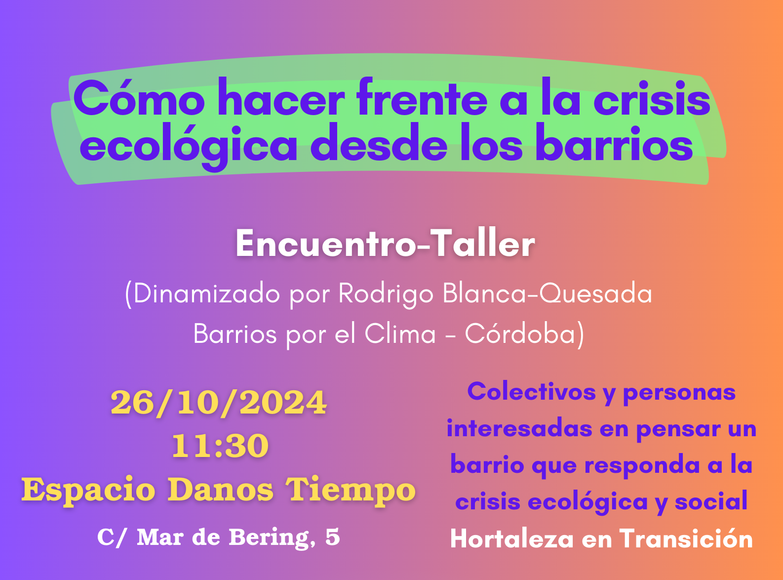 Encuentro Taller de Barrios por el Clima