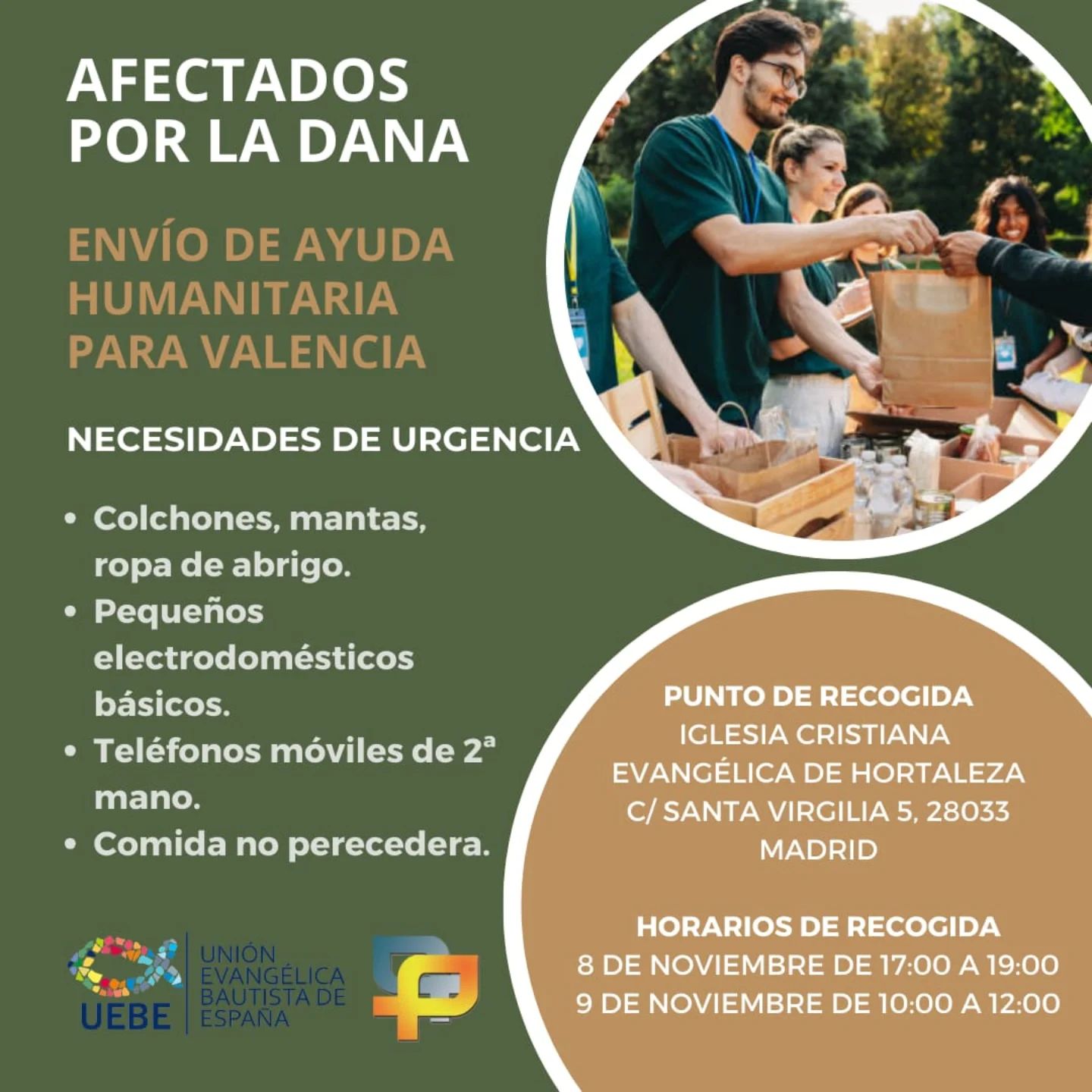 Ayuda iglesia evangelica Hortaleza Valencia